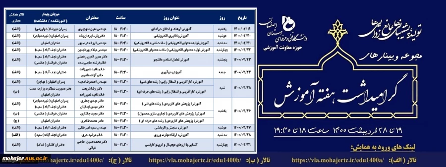 مجموعه وبینارهای گرامیداشت هفته آموزش 2