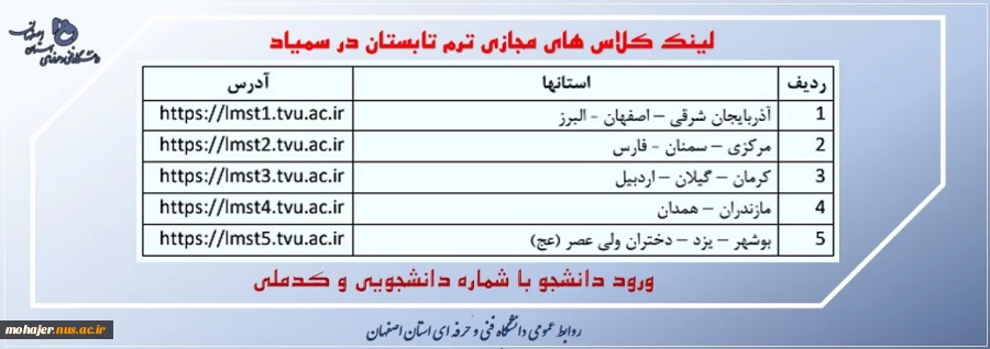 لینک کلاس های مجازی ترم تابستان در سمیاد 2