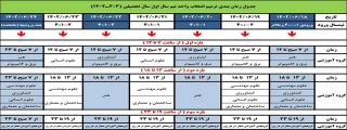 جدول زمان بندی ترمیم انتخاب واحد نیم سال اول سال تحصیلی 1402-1403